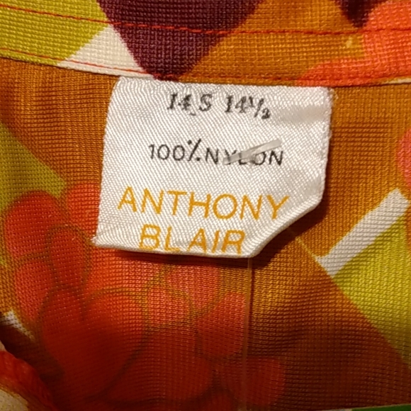 Vintage Anthony Blair nylon abstract funky psychedelic 60s vintage blouse 40Bust - Picture 4 of 10
